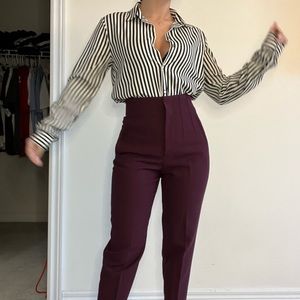 Zara Highwaisted Dress Pant Maroon